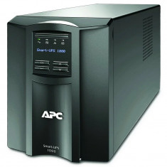 UPS APC &quot;Smart-UPS SMT&quot; Line Int. cu sinusoida pura cu management mini tower 1000VA / 700W AVR IEC x 8 1 x baterie RBC6 display LCD back-up