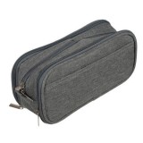 Penar extensibil cu 3 compartimente, inchidere cu fermoar, poliester, 11x8.5x24 cm, gri, Maaleo