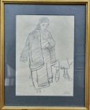 Tablou Ștefan Dimitrescu - Țărăncuță, Pictură Rom&acirc;nească, Atelier Șt. Dimitrescu, 29x21 cm, Artă de Colecție