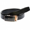 Curea din piele pentru barbati, catarama metalica fara ac, latime 3.5 cm, lungime reglabila, negru - LS202NBRBR, Lucianis style