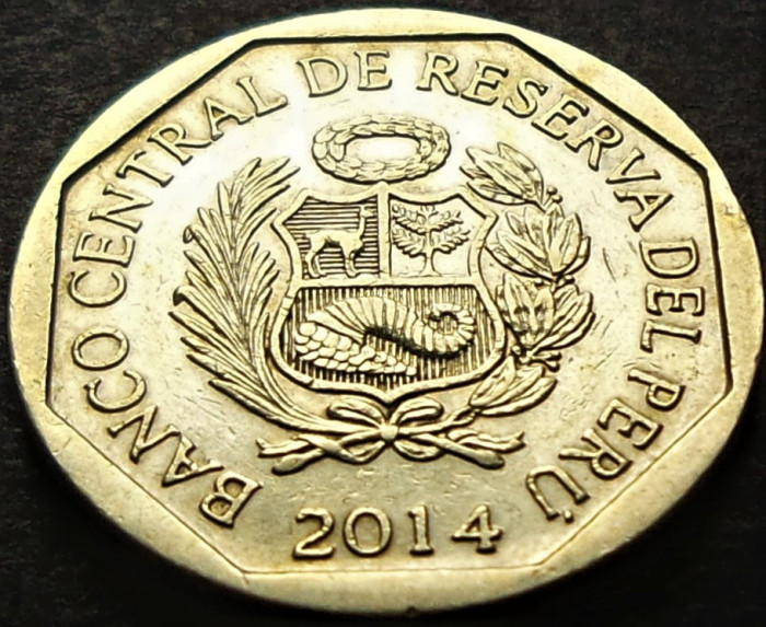 Moneda exotica 50 CENTIMOS - PERU, anul 2014 * cod 3926