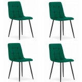 Set 4 scaune bucatarie/living, Artool, Kara, catifea, metal, verde si negru, 44.5x50.5x87 cm GartenVIP DiyLine