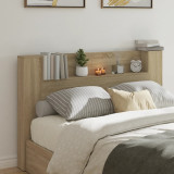 Tablie de pat cu dulap si LED, stejar sonoma, 160x16,5x103,5 cm GartenMobel Dekor, vidaXL