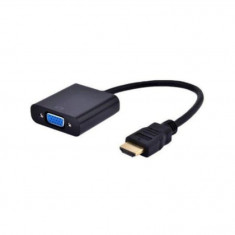 Convertor Semnal HDMI-VGA-Digital-Analog Cu Sunet , calitate premium , Negru