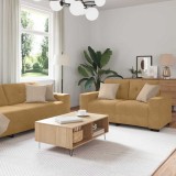 Cumpara ieftin Set de canapea cu pernă 3 pcs Maro 221 x 78 x 80 cm Catifea