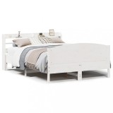 Cumpara ieftin Cadru de pat fara saltea, alb, 160x200 cm, lemn masiv pin