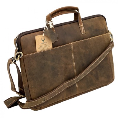 Geanta Laptop Barbati din Piele Naturala Handmade: Geanta Compatibila cu Laptop de 13 inch, 14 inch, 15,6 inch foto