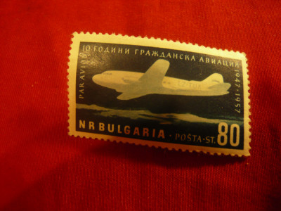 Serie Bulgaria 1957 , Avion Pasageri , 1 valoare foto