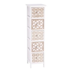 Comoda lemn alb maro 26 x 32 x 98 cm