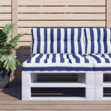 Perna de paleti, albastru/alb, 70x70x12 cm, textil, dungi GartenMobel Dekor, vidaXL