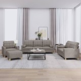 VidaXL Set de canapele cu perne, 4 piese, gri taupe, textil