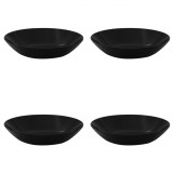 Set farfurii 4 piese pentru supa, opal negru, diametru 20 cm