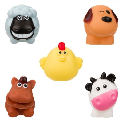 Jucării De Baie, Set 5 Bucăți, Animale De La Fermă, 6 cm, Multicolor foto