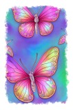 Cumpara ieftin Sticker decorativ, Fluturi, Roz, 85 cm, 9383ST, Oem