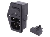 Conector alimentare AC C14/C18 10A 250VAC SCHURTER - Soclu tată
