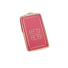 Husa Cheie Renault Megane, Kadjar, Captur, Clio Smartkey 4 Butoane , Tpu, Design, Rosie Cu auriu