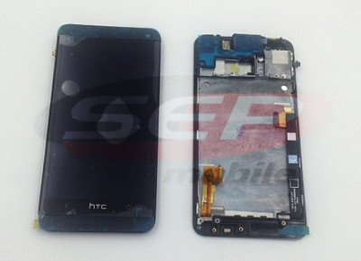 LCD+Touchscreen cu Rama HTC One M7 / 801s / One Google Play Edition / One Dual Sim / 802w BLACK foto