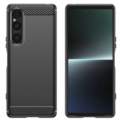 Husa pentru Sony Xperia 1 V - Techsuit Carbon Silicone - Black foto
