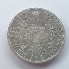 Austria 1 florin 1884 argint Franz Joseph l