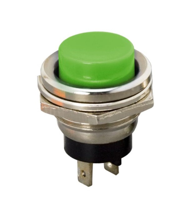 Buton 1 circuit 2A 250V OFF-(ON) fara retinere verde 09065ZO