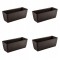 Set 4 jardiniere decorative, Prosperplast, imitatie ratan, maro, 49.2x17.2x17.4 cm