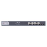 Switch 16 porturi gigabit PoE, 2 porturi SFP, Smart Management - HIKVISION DS-3E1518P-SI