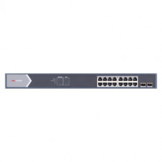 Switch 16 porturi gigabit PoE, 2 porturi SFP, Smart Management - HIKVISION DS-3E1518P-SI