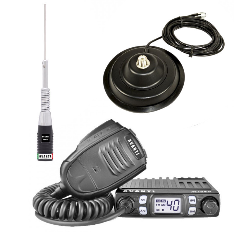 Promotie statie radio CB Avanti Micro + antena CB Avanti Cento + baza  magnetica 145PL | Okazii.ro