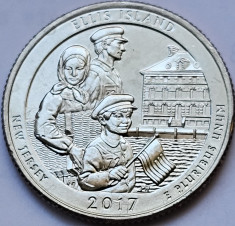 25 cents / quarter 2017 USA, New Jersey, Ellis Island, unc, litera D foto