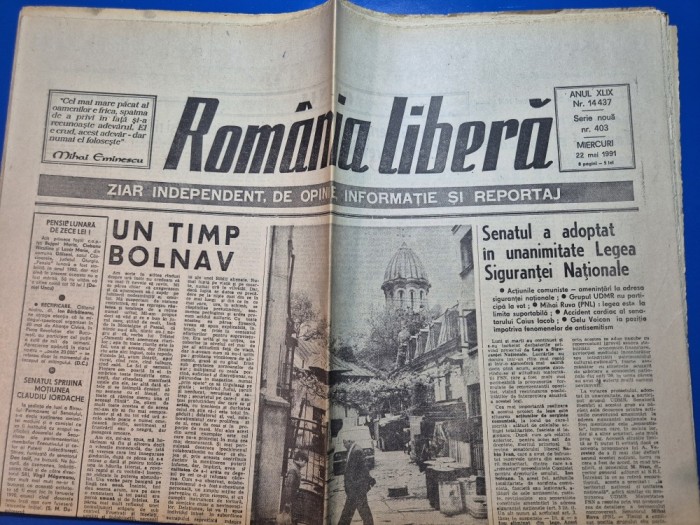 ziarul romania libera 22 mai 1991 - cazul berevoiesti