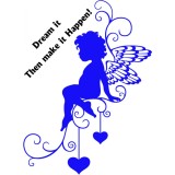 Sticker decorativ Valentine&#039;s Day, Inger, Albastru, 85 cm, 1159ST-4