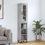 VidaXL Dulap &icirc;nalt, gri beton, 34,5x34x180 cm, lemn prelucrat