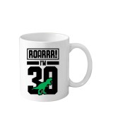 Cana din ceramica haioasa Aniversare 30 ani, alba, 330 ml, model 1