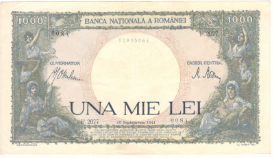 Romania 1000 lei 1941. 09. 10. foto