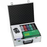 SPORTNOW Set de Poker cu 300 de Jetoane, Amestecător de Cărți, Suport de Cărți, Cazinou Texas Holdem Poker Set cu Covoraș, Argintiu | Aosom Romania