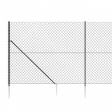 Gard plasa de sarma cu tarusi de fixare, antracit, 1,6x10 m GartenMobel Dekor, vidaXL