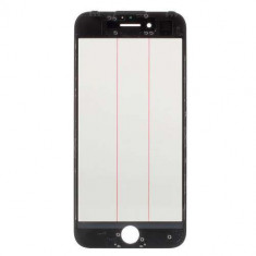 Geam Sticla iPhone 7 Cu Rama si Adeziv Sticker Negru foto