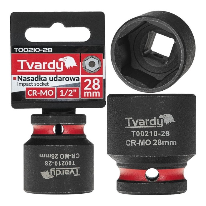 Cheie tubulara de impact in 6 puncte, 1 / 2&quot;, 28 mm, Tvardy T00210-28