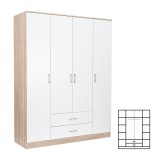 Cumpara ieftin Dulap Miami 160x205 cm alb-stejar sonoma