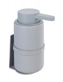 Dozator sapun lichid cu suport auto-adeziv, Wenko, Woya, 250 ml, 6 x 13 x 6 cm, ceramica/plastic, gri