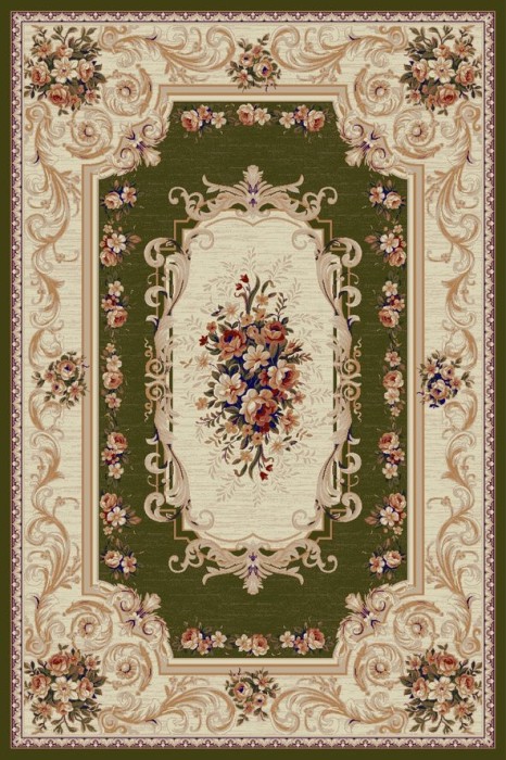 Covor Model Lotos 535-310, Marime 50 x 80 cm, Verde, Inaltime Fir 8 mm, Antialergic, Polipropilena, Living, Dormitor, Sufragerie, Birou