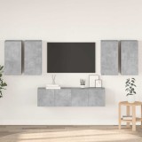 vidaXL Set de dulapuri TV, 6 piese, gri beton, lemn prelucrat 3079099