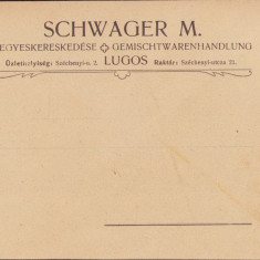 HST A981 Plic antet magazin universal Schwager M Lugoj ante 1918 austro-ungar