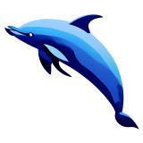 Cumpara ieftin Sticker decorativ Delfin, Albastru, 70 cm, 8162ST, Oem