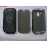 HUSA SILICON CU CAPAC PROTECTIE TOUCH SAMSUNG S7562 GRI/TRANSPAR