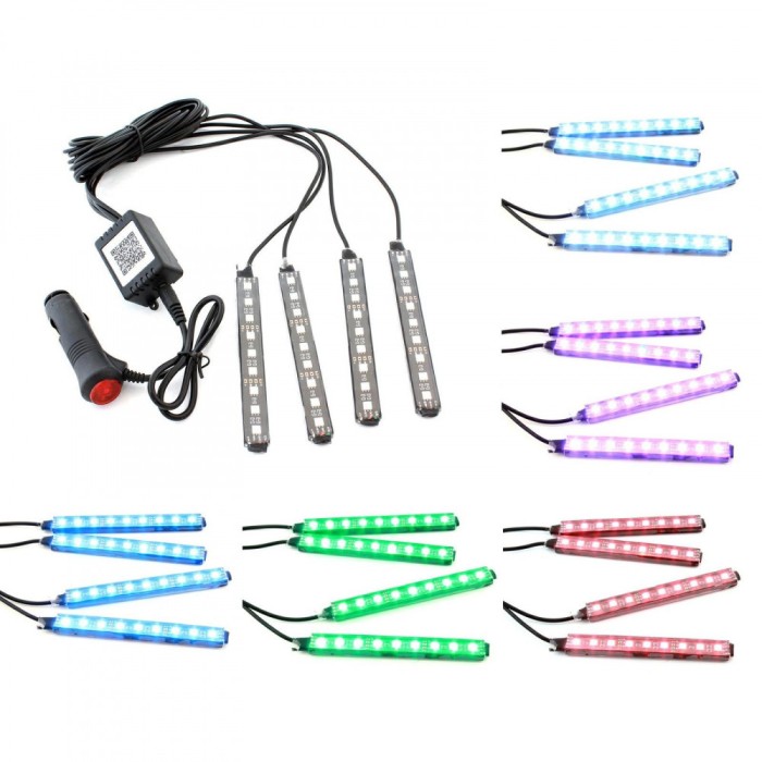Lumini UnderCar LED-RGB pentru interior/exterior Bluetooth - 12cm ZD65B ZD65B.