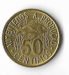 Moneda 50 centimos 1977 - Sao Tome e Principe foto