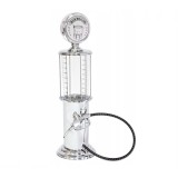 Dozator de bauturi in forma de pompa benzinarie, ideal pentru suc sau bere, 950 ml, 48 cm, argintiu