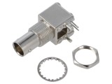 Conector BNC soclu mamă unghi 90&deg; 75&Omega; THT PCB