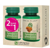 PACHET SPIRULINA SI GANODERMA 60cpr 1+1 (cadou) DACIA PLANT